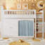 Lit mezzanine double avec armoire de rangement, garde-robe et DEL, blanc et espresso-362681734
