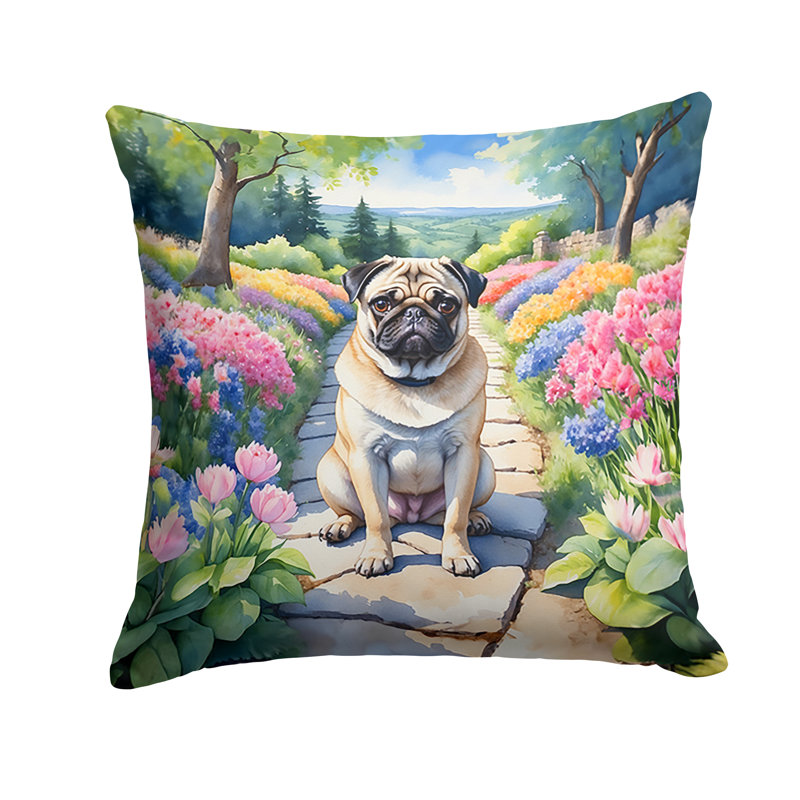 Spring Path Other/No Pattern Outdoor Throw Pillow, 14"H x 14"W