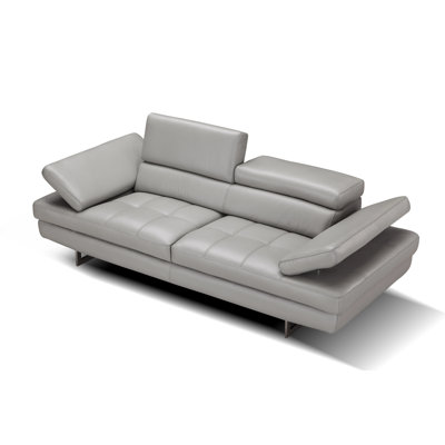 Budislav 78.7" Genuine Leather Flared Arm Loveseat by Orren Ellis