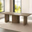 Ensemble de table de salle à manger 85,03 "brun rectangulaire 85,05 po avec 4 chaises pour la cuisine, le bar, le salon et la grande cuisine moderne-1140486575