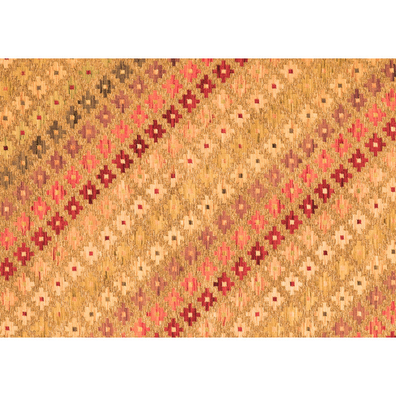 Tapis orange en chenille tissé à la machine Sirvon, Rectangle 2 pi x 3 pi