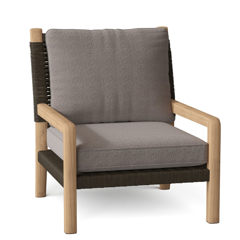 Hudson Outdoor Lounge Chair, Ash, Hudson Charcoal Lace