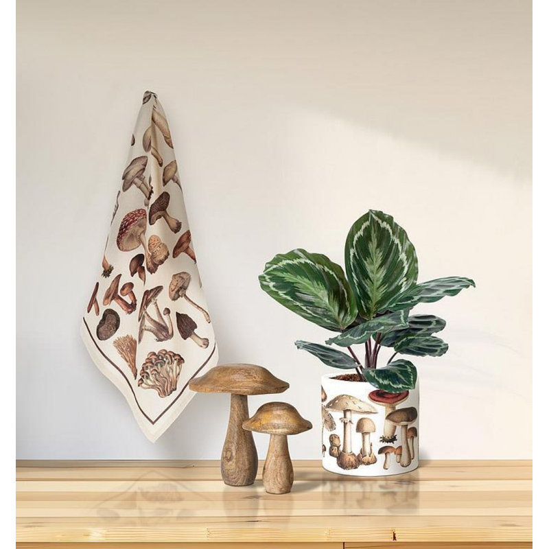 Figurine grand champignon avec capuchon ondulé, H 5 po x l 3,50 po x P 3,50 po