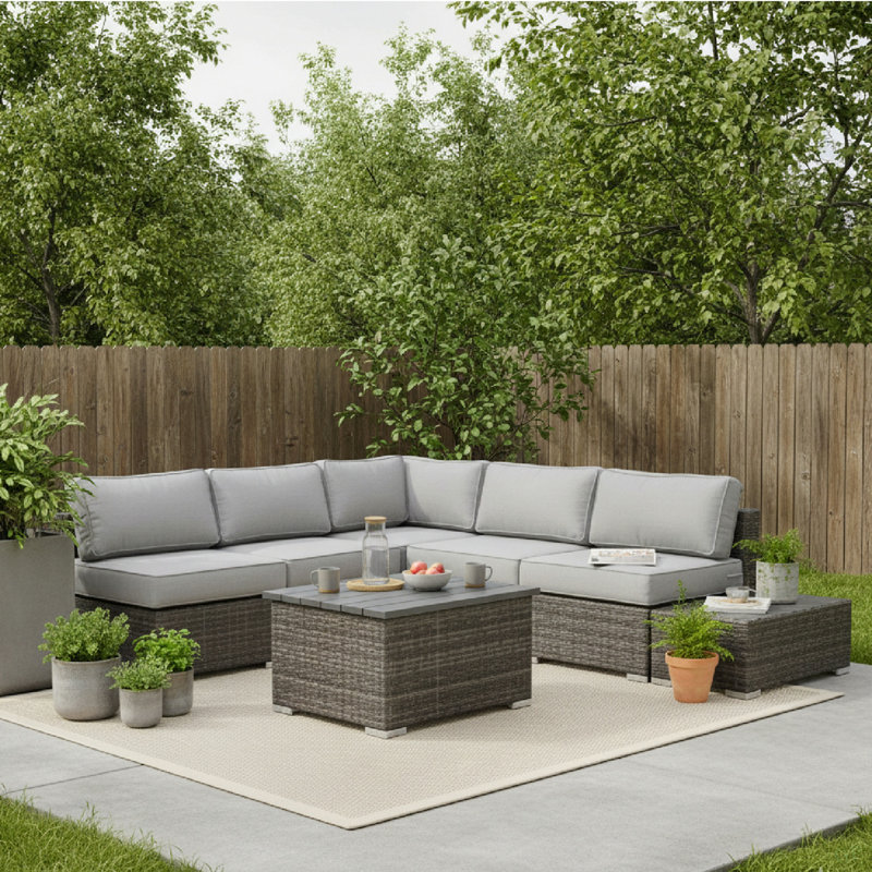Fully Assembled 4-Person Wicker Patio Set With Cushions