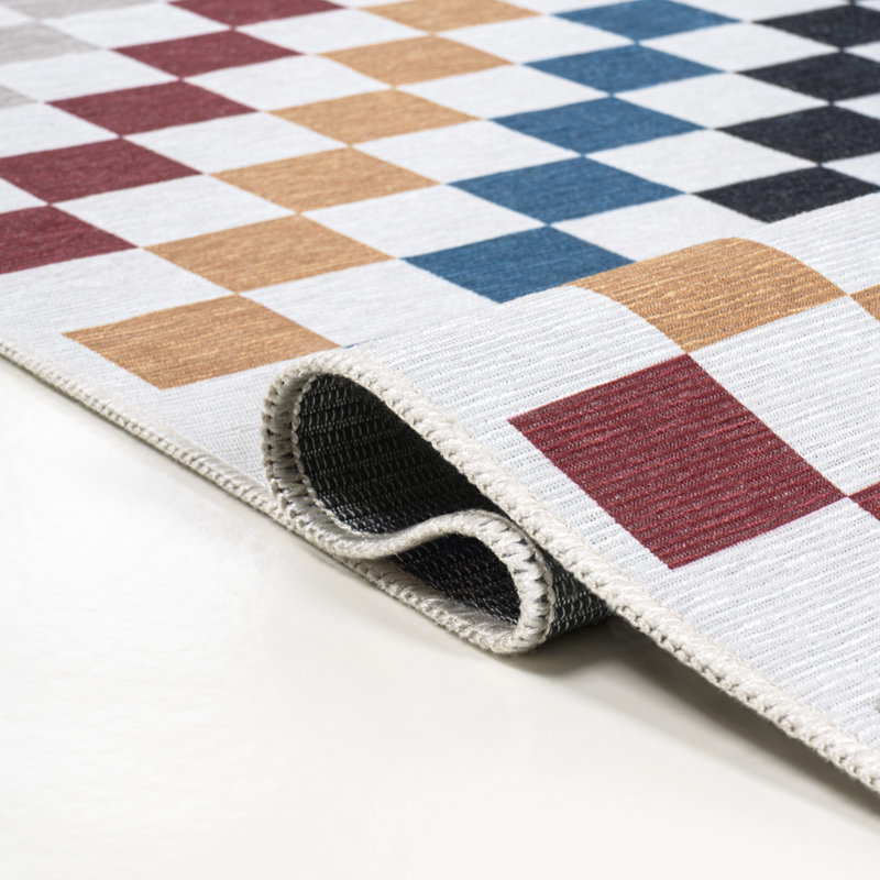 Tapis multicolore lavable Mariquilla, Rectangle 8 pi 10 po x 12 pi