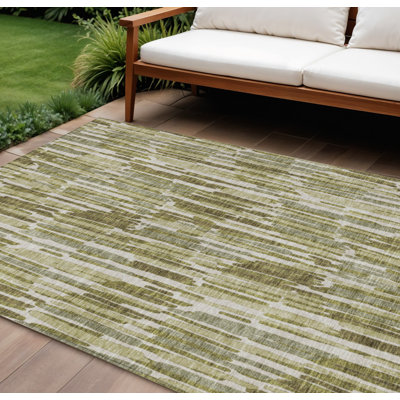 Tapis intérieur lavable abstrait 8 pi x 10 pi brun