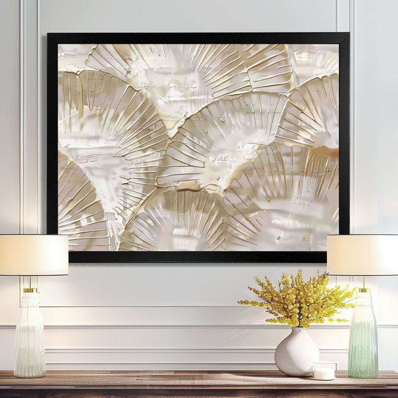 «White and Beige Bohemian Mandala Simplicity - Boho Mandala Decor, impression murale, H 12 po x l 20 po, Cadre simple noir