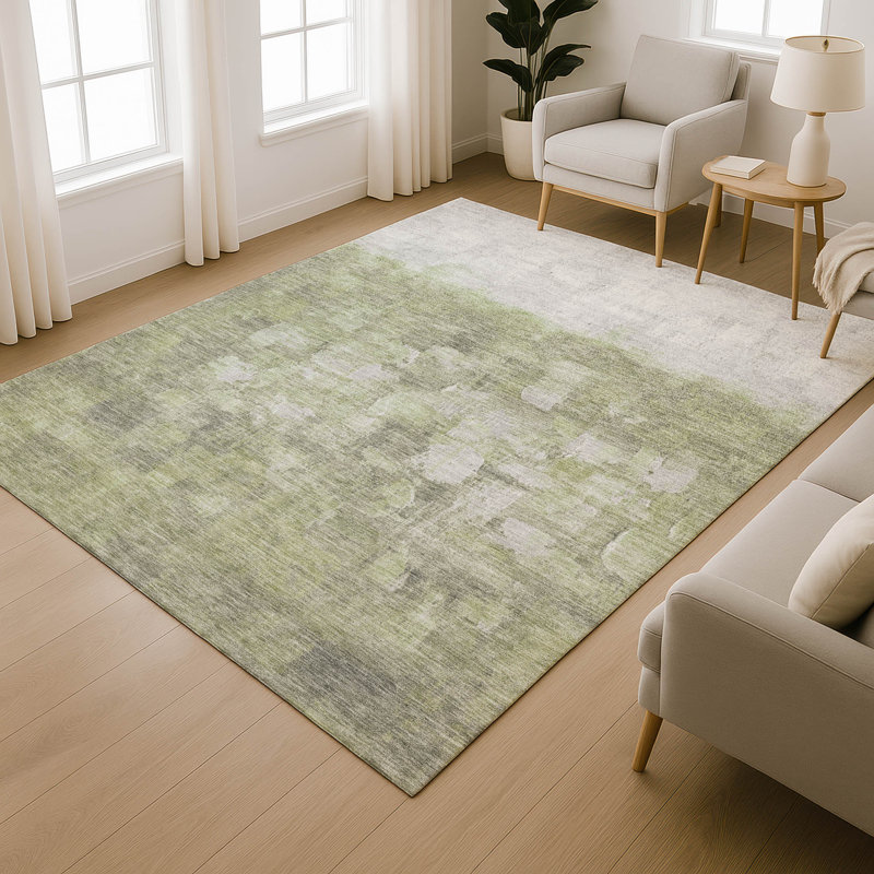 Premium Machine Washable Mayfield Abstract Rug, Fern, 5' x 7'6"