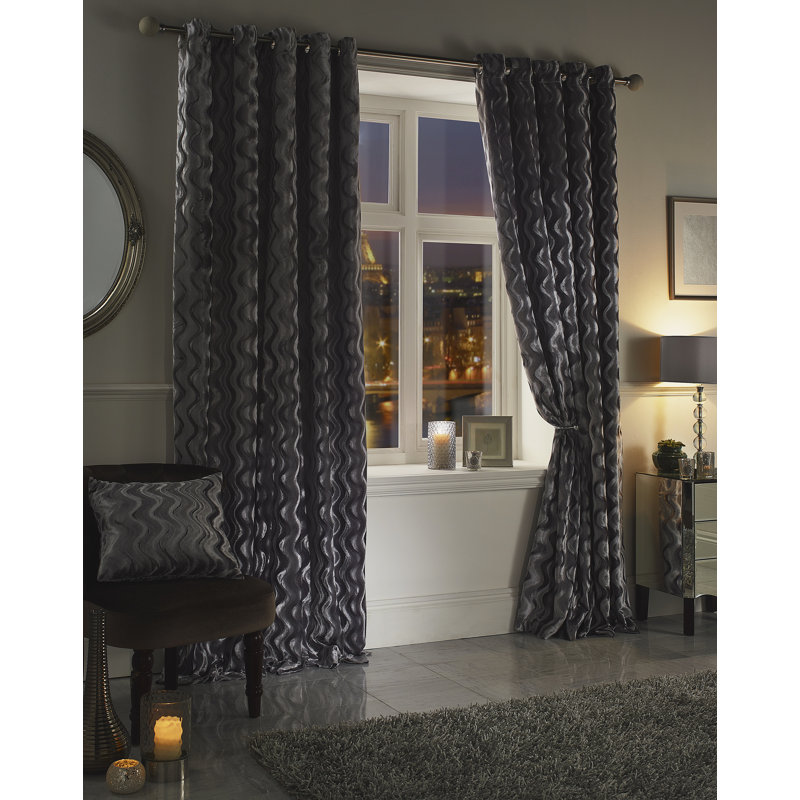 John Sheer Curtain Pair, Silver, 229 W x 183 D cm