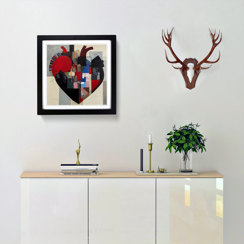 Anatomical Heart Suprematism - Framed Print, Black