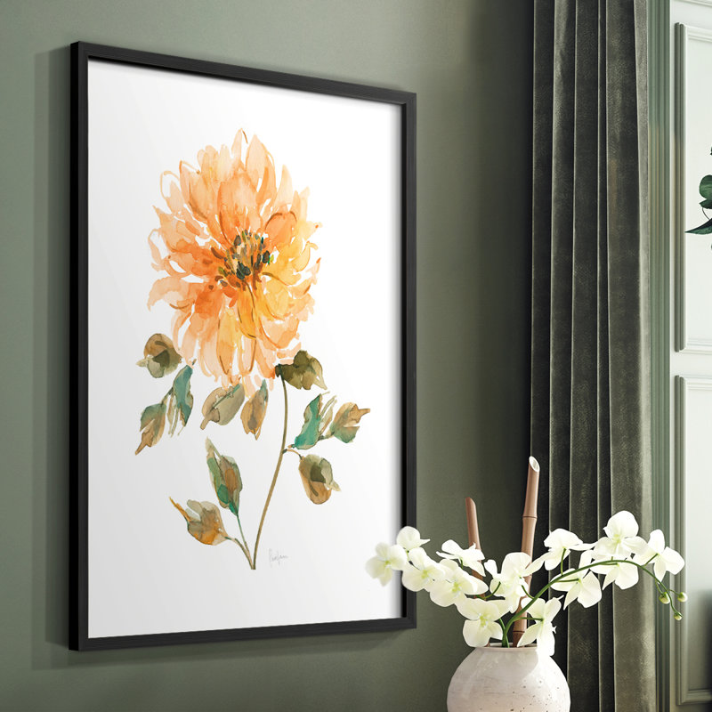 Bright Botanical I, reproduction encadrée - bois massif, H 10 po x l 8 po, Noir