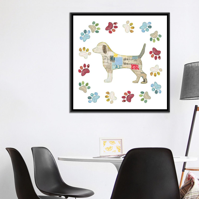 «Good Dog IV», impression sur toile tendue, H 18 po x l 18 po x P 1,5 po, Toile avec cadre flottant noir, Pas de tapis