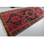 Tapis rouge de cuisine, tapis géométrique, tapis rétro, tapis de couloir 4,4 pi x 11,4 pi, tapis marocain, tapis turc