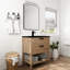 Armoire de salle de bain 30 po - 2 tiroirs, autoportante, lavabo en céramique, contreplaqué, design moderne, instructions d'installation simple, tiroir de meuble-lavabo 30 po, armoire noire, méthode d'assemblage rapide-1973478903-1973478902-1973478901