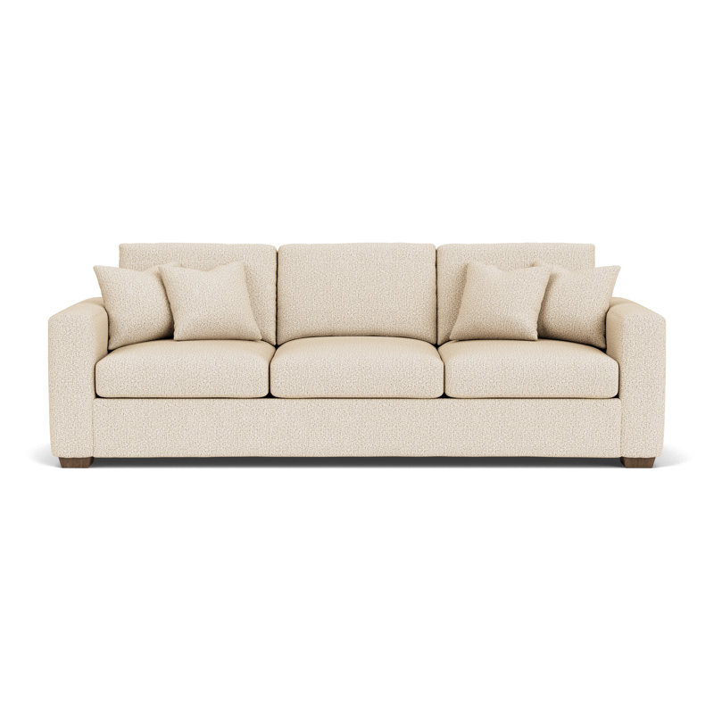 Canapé à accoudoirs carrés Anaiza, Polypropylène / oléfine beige clair, H 37 po x l 104 po x P 41 po