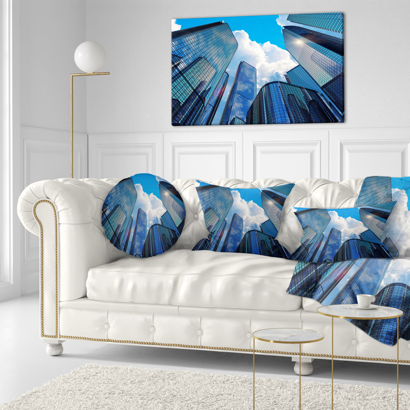 Coussin lombaire à immeubles d’affaires surélevé cityscape