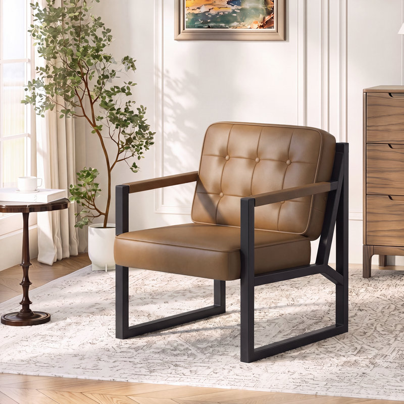 Fauteuil d'appoint Modern, Similicuir brun clair