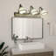 Éclairage pour meuble-lavabo mural 3 lumières or, fer et verre, ampoules chaudes E14 incluses
