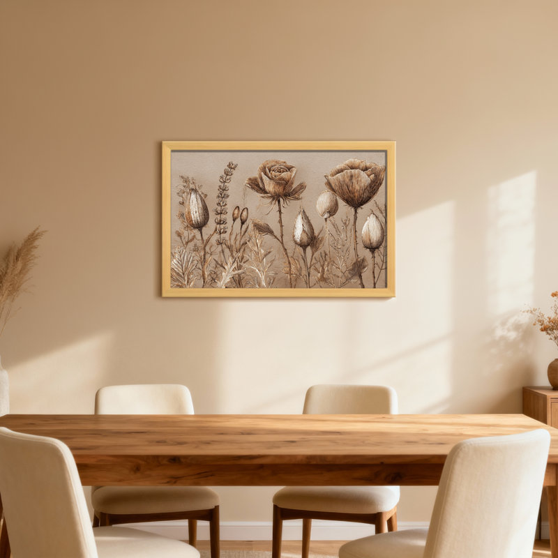 Plantes et fleurs, fleurs séchées, impression artistique, Toile tendue, Ne s’applique pas, H 24 po x l 36 po
