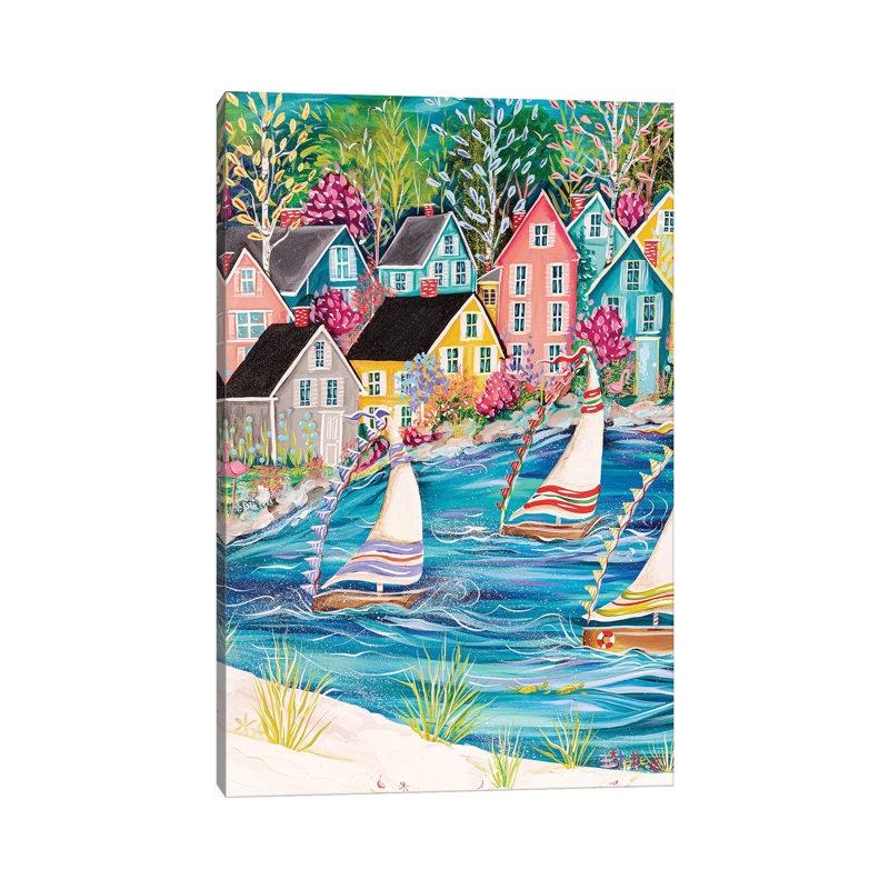Coastal Life by Estelle Grengs - Painting on Canvas, 152.4cm H x 101.6cm W x 3.81cm D, Wrapped Canvas