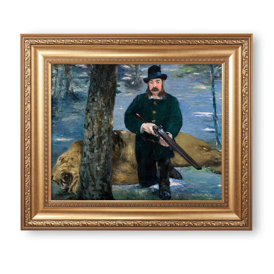 Mr. Eugène Petuiset, the Lion Hunter by Édouard Manet,Silver Edge Frame The World Classic Art Reproductions,Wall Art for Home Decor