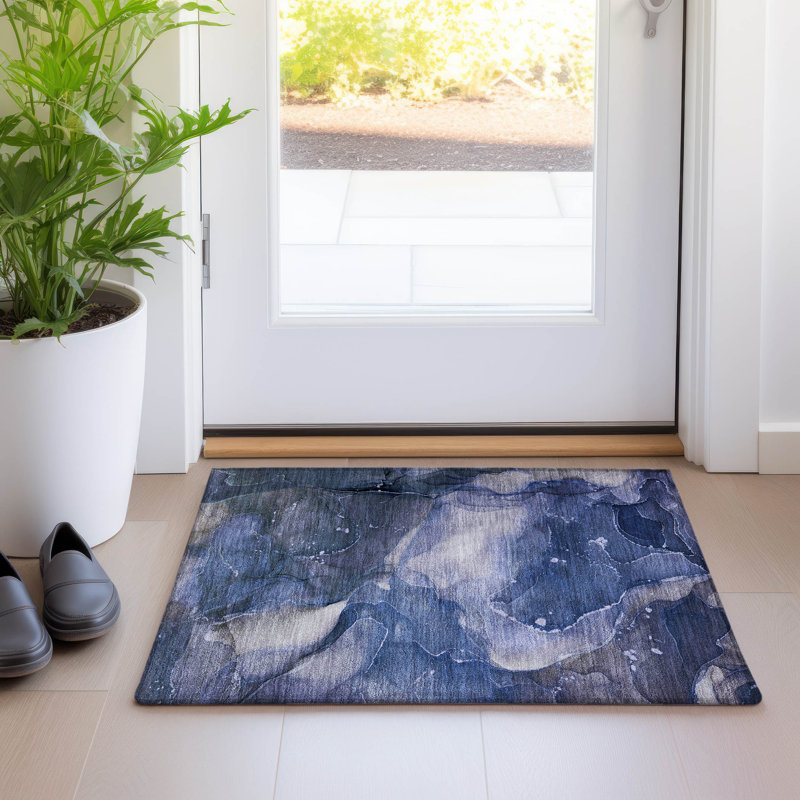 Blayr Washable Abstract Indoor / Outdoor Rug, Rectangle 1'8" x 2'6"