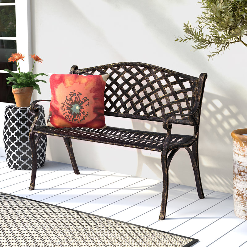  Huang Lattice Metal Garden Bench