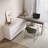 Amaly Modern Home Office Extendable Dresser Desk Combo with 6-Drawer