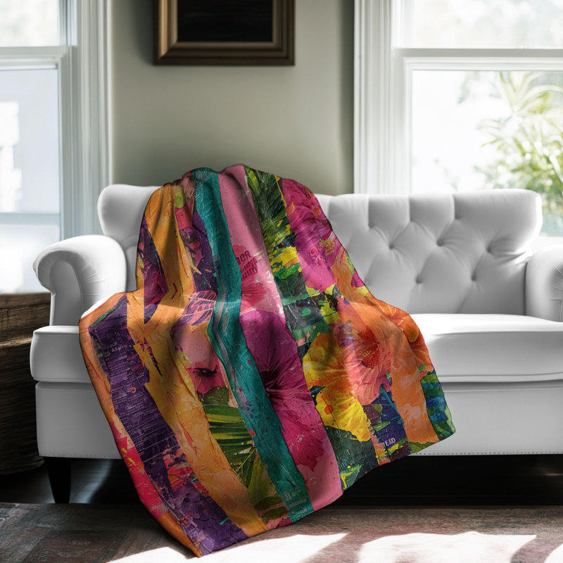 Hibiscus exotique - 1 pièce Sherpa Premium, L 60 po x L 80 po