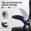 Chaise de bureau ergonomique en filet avec appui-tête réglable en 3D, accoudoirs rabattables, soutien lombaire et dossier inclinable-2070299539