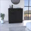 Commodes à 2 portes, tiroir simple, rangement | Noir | Bois d'ingénierie-87850391
