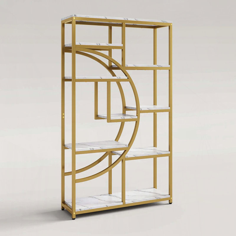 9-Cube Geometric Bookshelf with Industrial Design