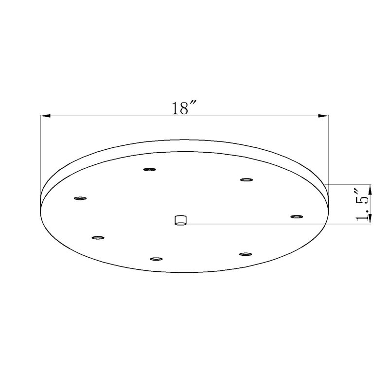 7 Port Multi Point Canopy, Rubbed Brass