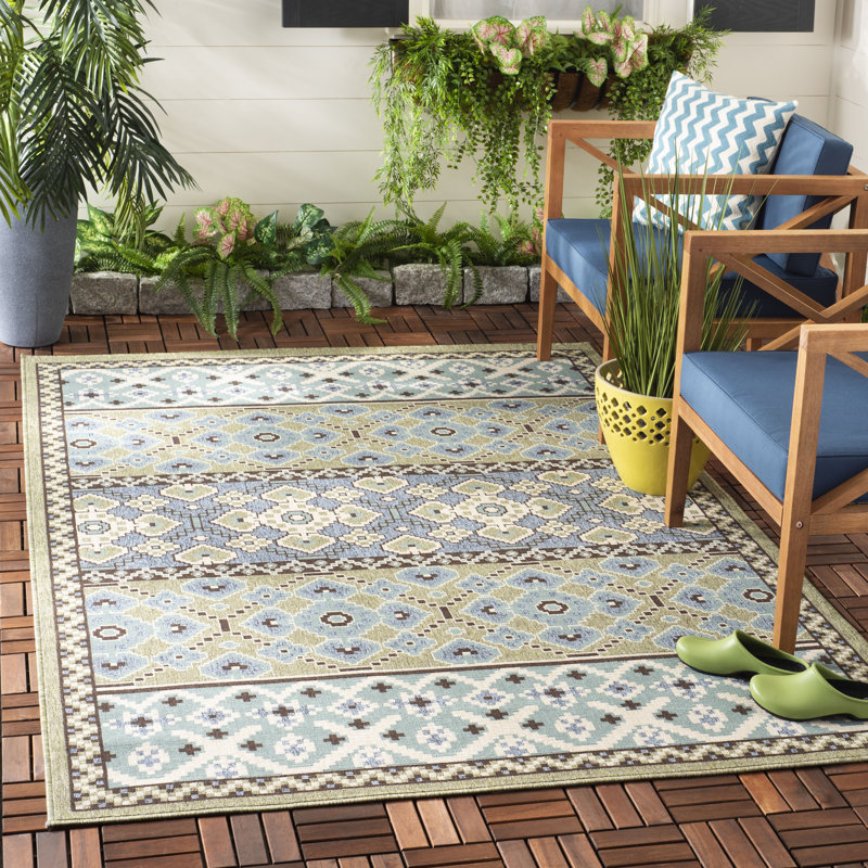 Embyr Performance Ikat Indoor/Outdoor Area Rug, Rectangle 4' x 5'7"