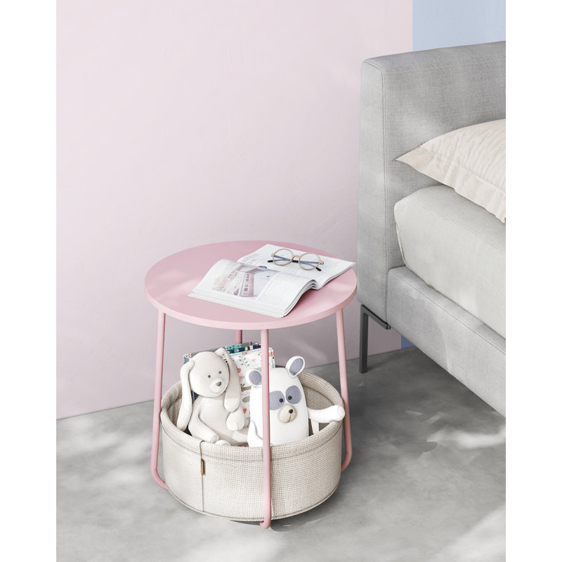 Lauranne Frame End Table, Pastel Pink/Cloud White, White