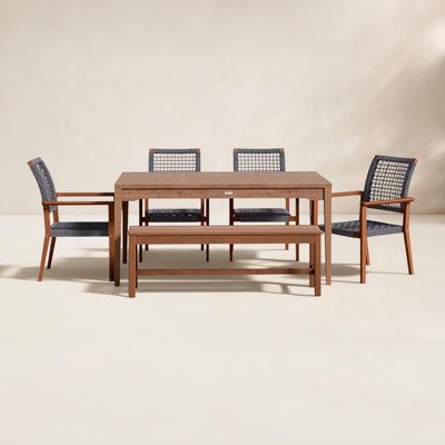 Fleur 64" Eucalyptus Patio Dining Set