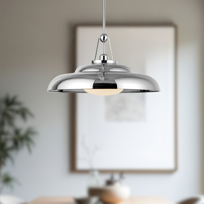 Palmetto 1 - Light Dome Pendant, 11.75" H x 20" W x 20" D, Polished Nickel