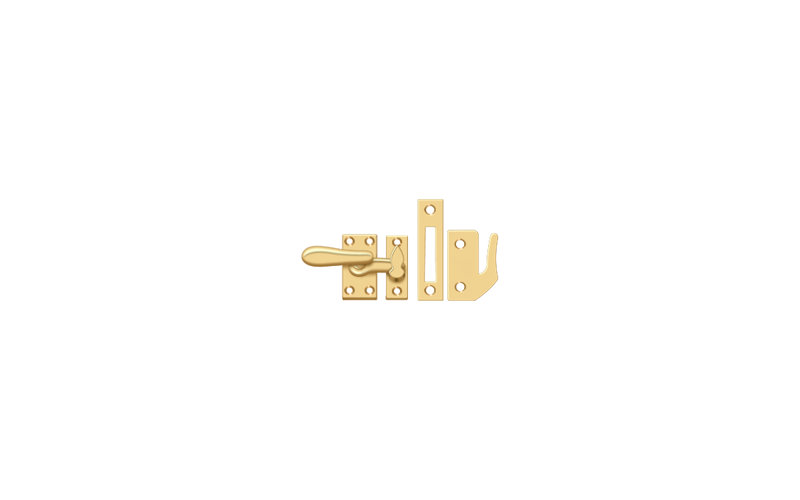 Hardware, PVD Polished Brass, 2" H x 1.9 W x 2" D