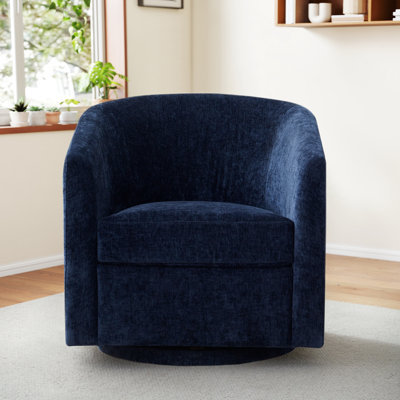 Chenille Upholstered Swivel Accent Chair 