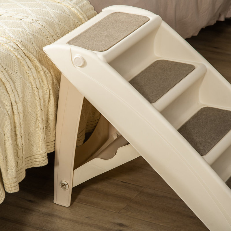 Collapsible Stairs With 4 Steps, Beige