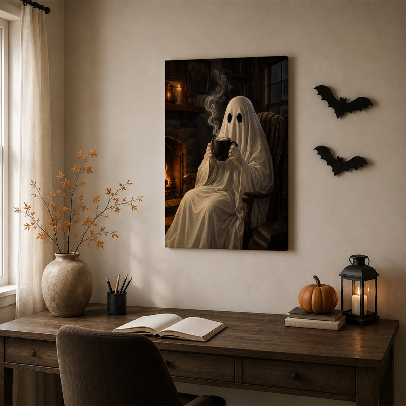 Art mural sur toile, "Ghost In White", H 36 po x l 24 po