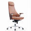 Fauteuil de direction en similicuir brun