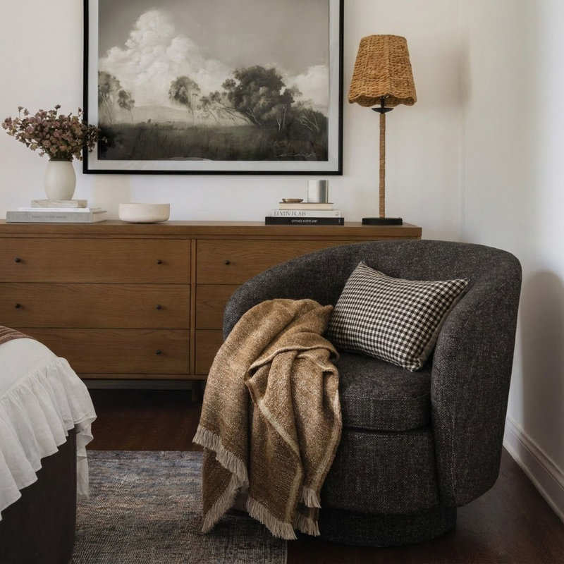 Fauteuil d'appoint Modern, Tweed gris