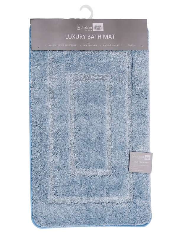 Non-Slip Bath Rug, Light Blue