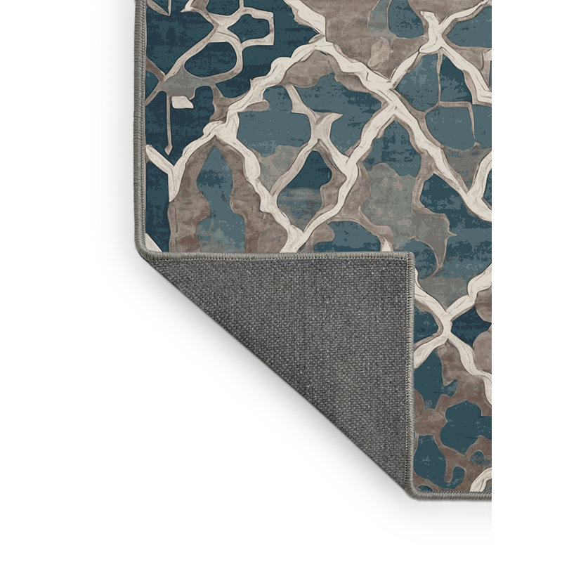 Tapis gris soyeux et moelleux, Rond 6 pi