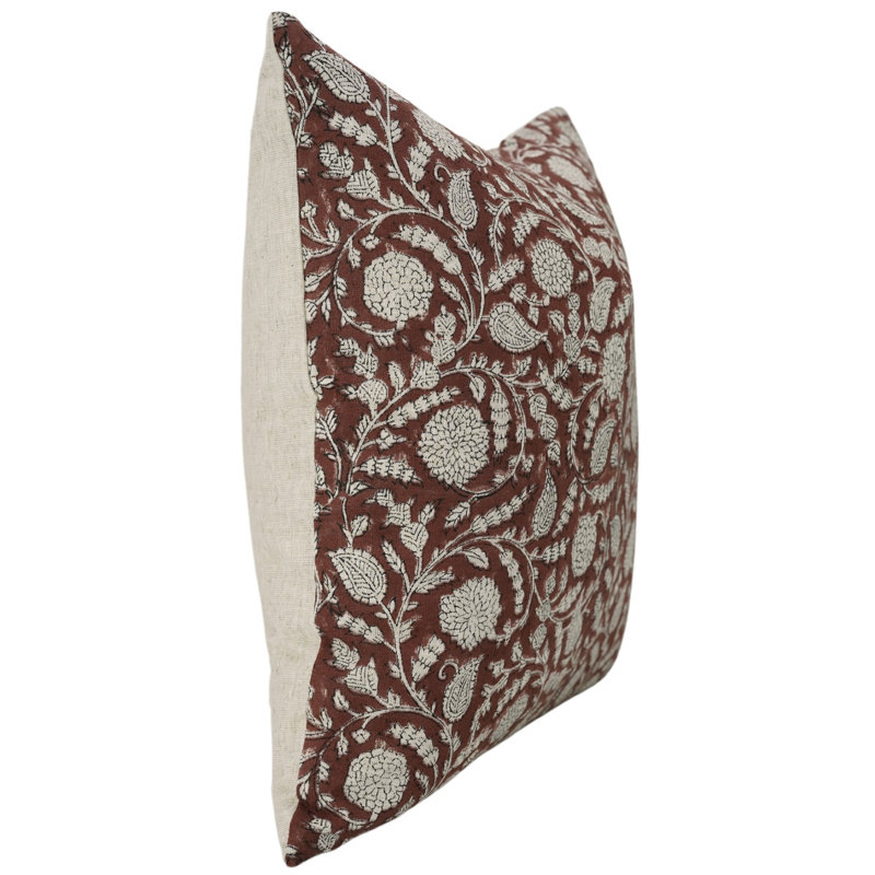 Housse de coussin en coton Floral, Carré, H 22 po x l 22 po