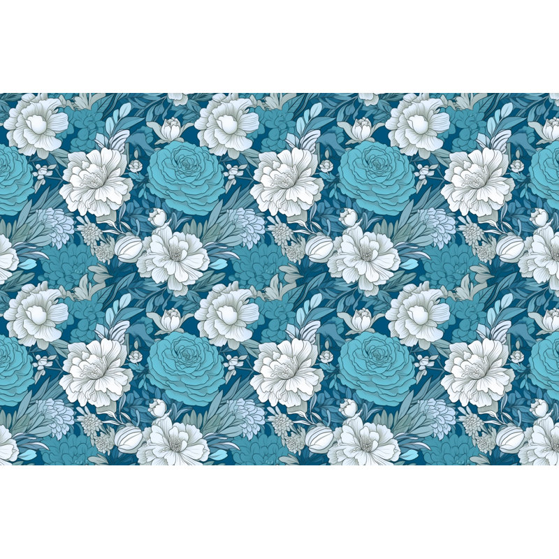Machine Printed Comforter, Queen Comforter, Blue/White Floral