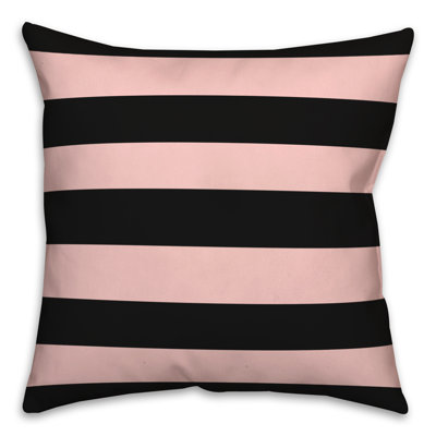 Housse et insert de coussin carré blush et rayures noires