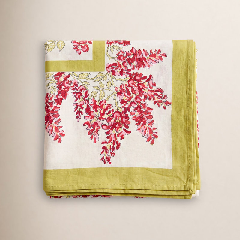 Kappa Rectangular Tablecoth, Pink/Green, 86" x 59"