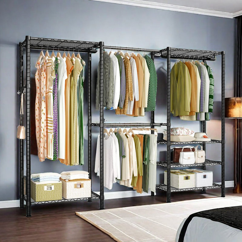 Fayette Metal Adjustable Clothing Rack, Black